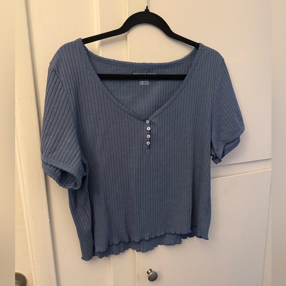American Eagle Blue Short Sleeve Baby Tee
